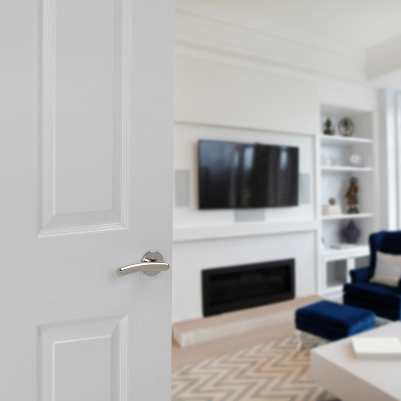 Perpignan Lever On Rose Door Handles Polished