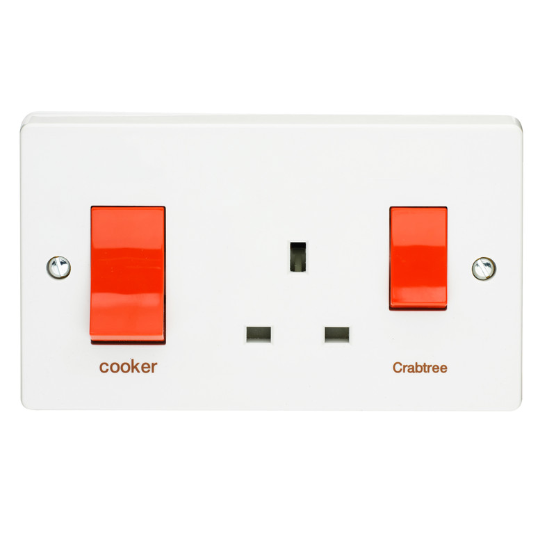 Crabtree 45A Cooker Unit 45A DP Switch & 13A Socket