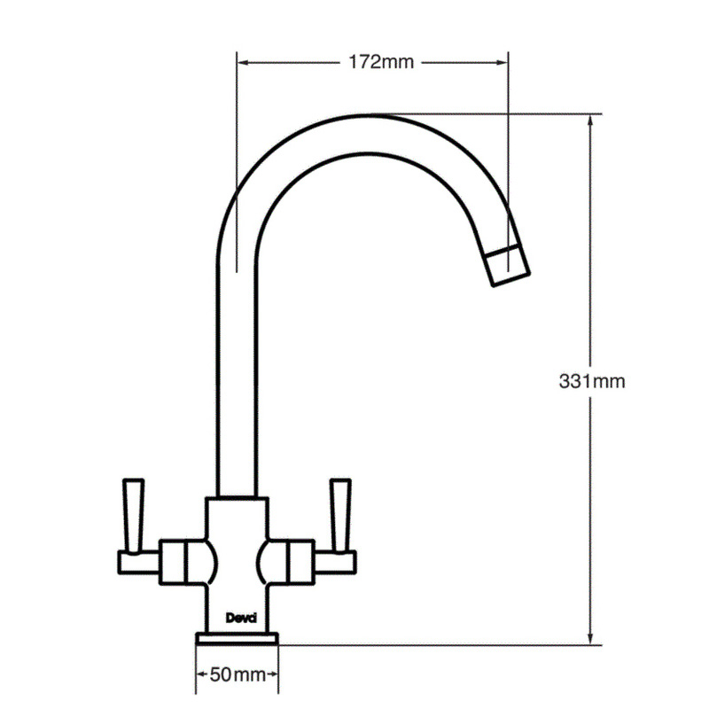 Deva Newton Mono Mixer Kitchen Tap Brushed Chrome