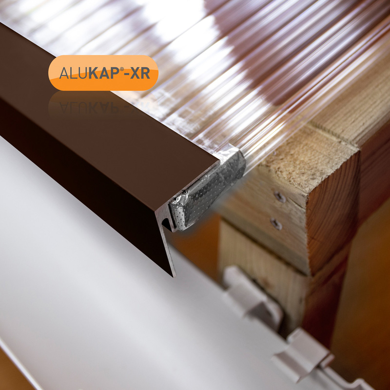 Alukap-XR Sheet End Stop Bar for Axiome Sheets 16mm x 4.8m Brown