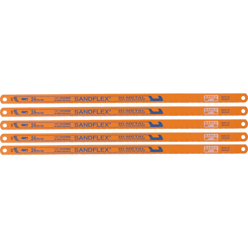 Bahco 12" Shatterproof Bi-Metal Hacksaw Blades 24 TPI