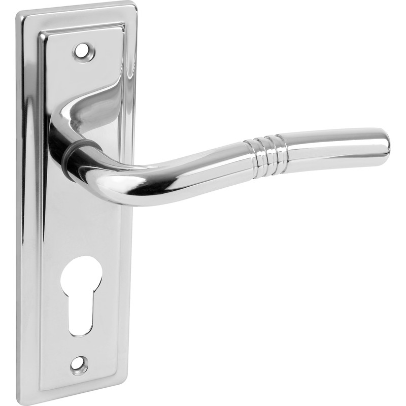 Nevada Door Handles Euro Lock Polished