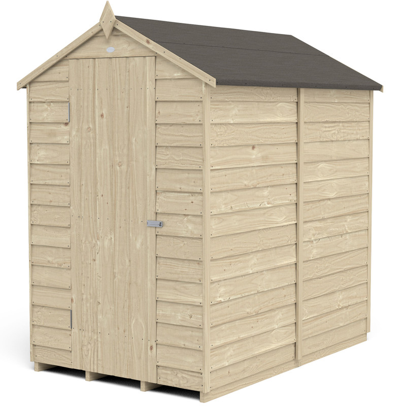 Forest Garden Overlap Pressure Treated Apex Shed - No Window 6' x 4'