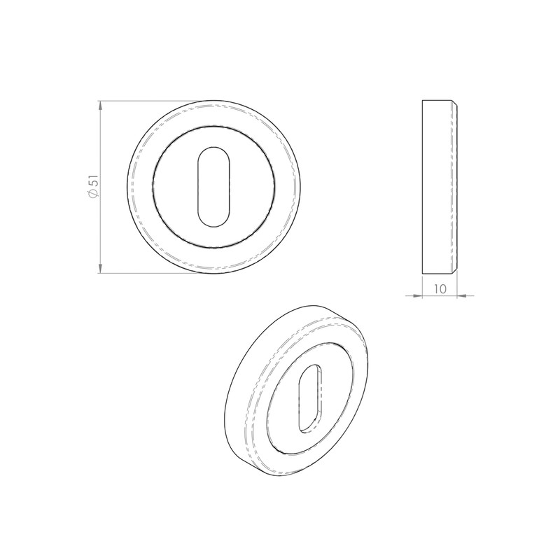 Serozzetta Escutcheon - Standard Profile Matt Black