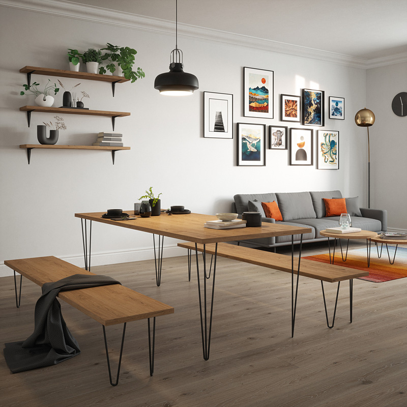 Rothley 3-Pin Hairpin Leg 710mm Matt Black