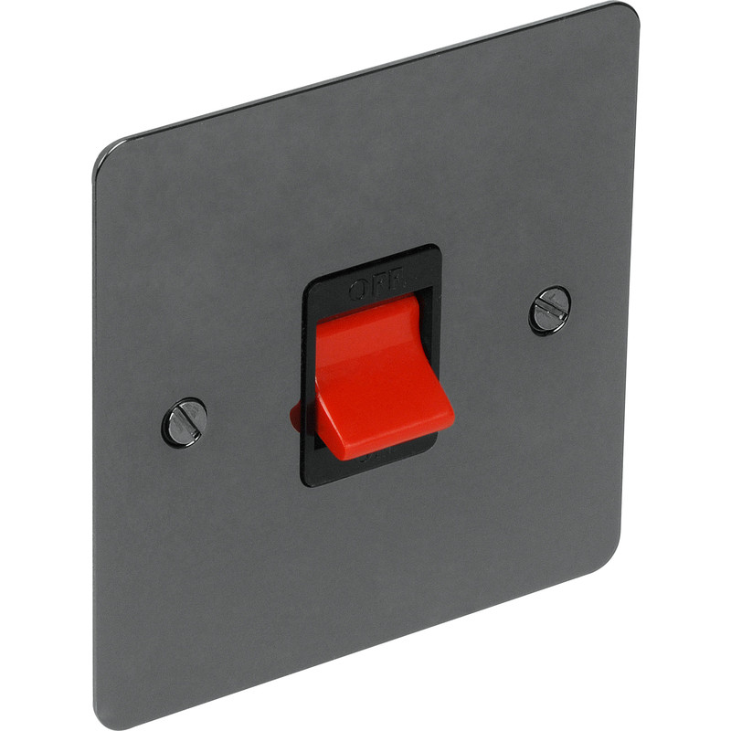 Flat Plate Black Nickel 45A DP Switch Single Plate