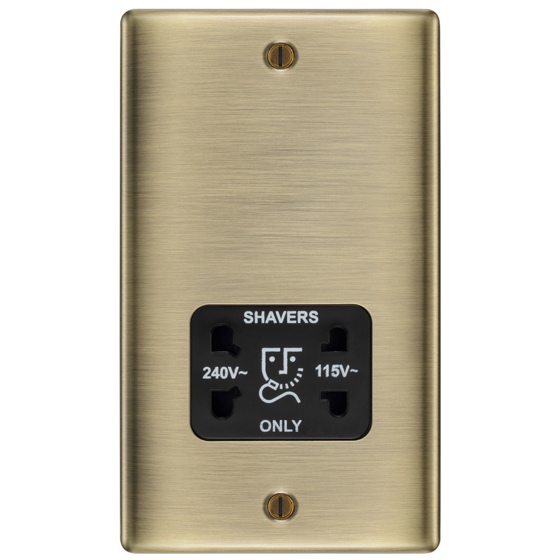 BG Antique Brass Dual Voltage Shaver Socket
