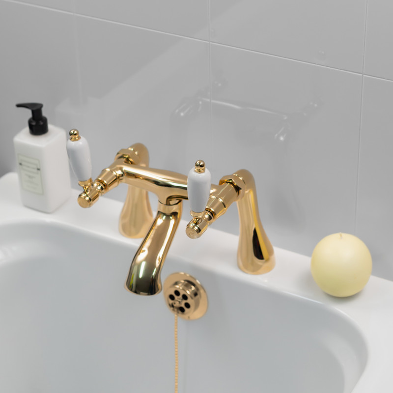 Deva Georgian Taps Bath Filler Gold