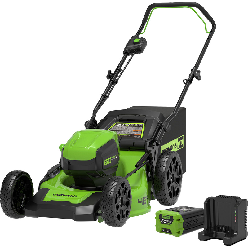 Greenworks 60V DigiPro 46cm (18") Hand Push Cordless Lawnmower 1 x 2.0Ah
