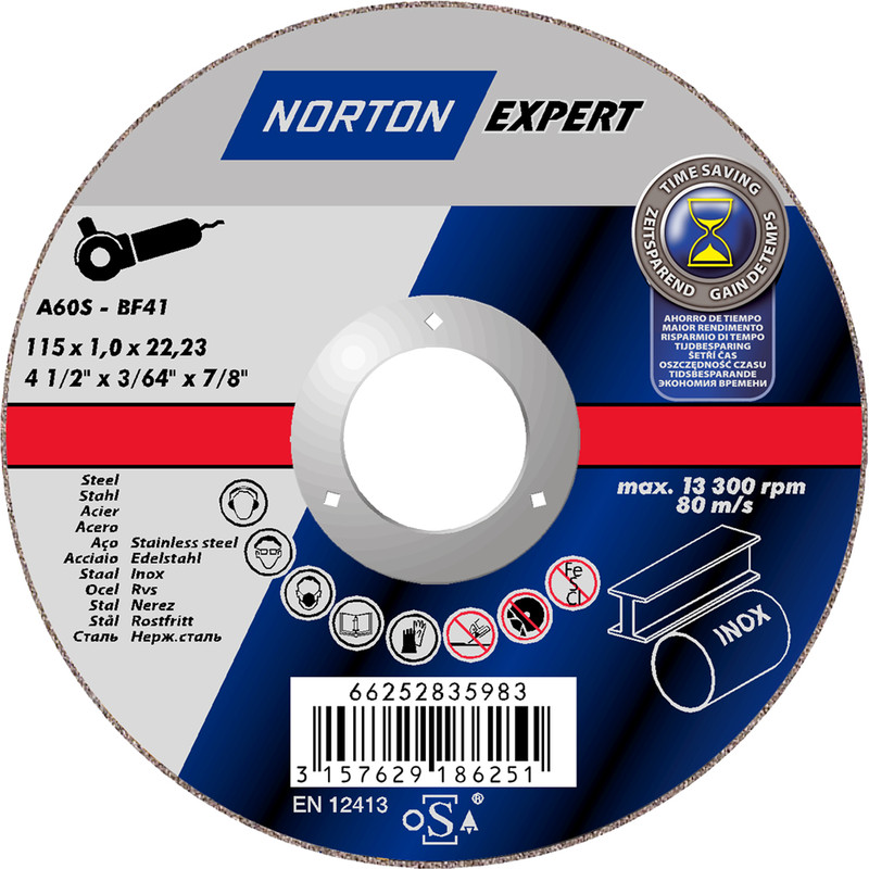 Flat Metal Slitting Disc 115 x 1 x 22.2mm