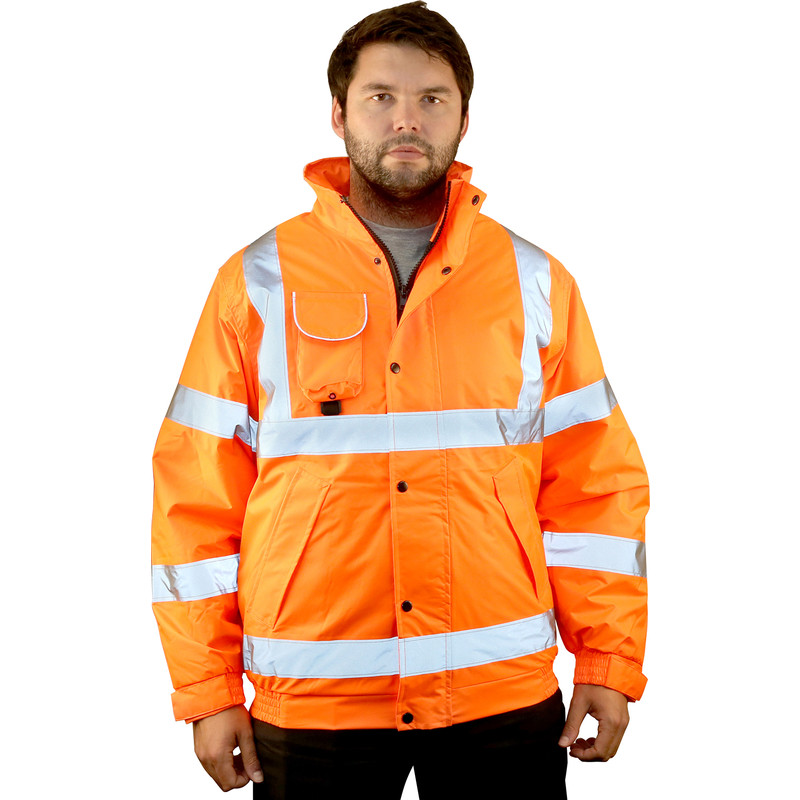 Hi Vis Bomber Jacket Orange Medium