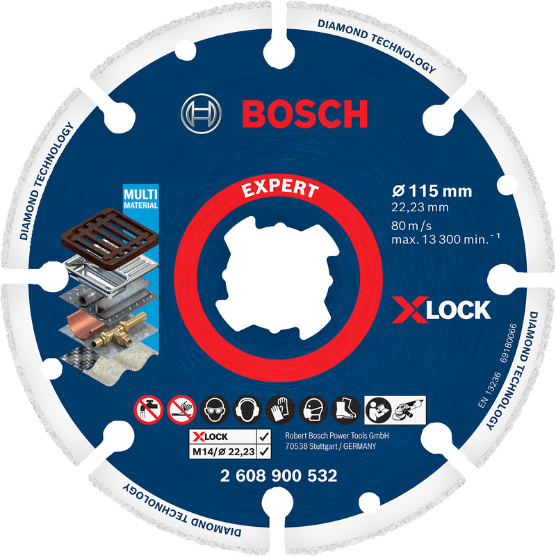 Bosch EXPERT Diamond Metal Cutting Disc 115 x 22.23mm X-LOCK
