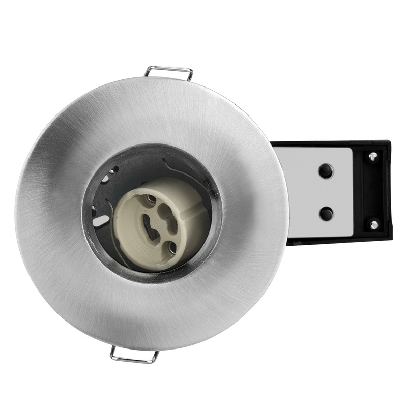 Fire Rated Cast IP65 GU10 Downlight Satin Chrome