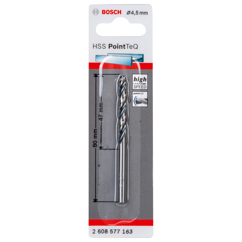 Bosch PointTeQ HSS Metal Drill Bit 4.5mm