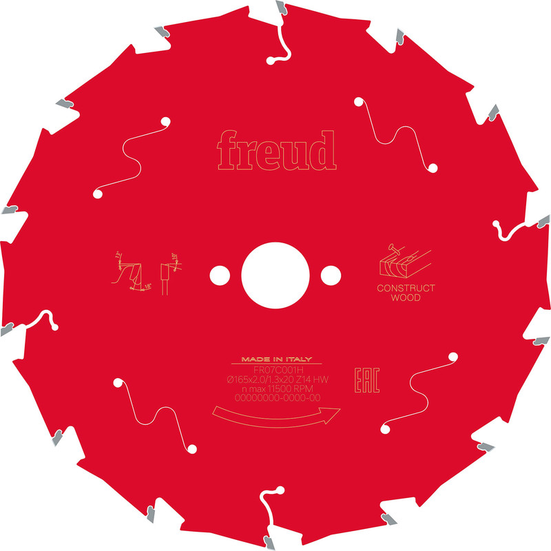 Freud Construction Circular Saw Blade 165 x 20 x T14