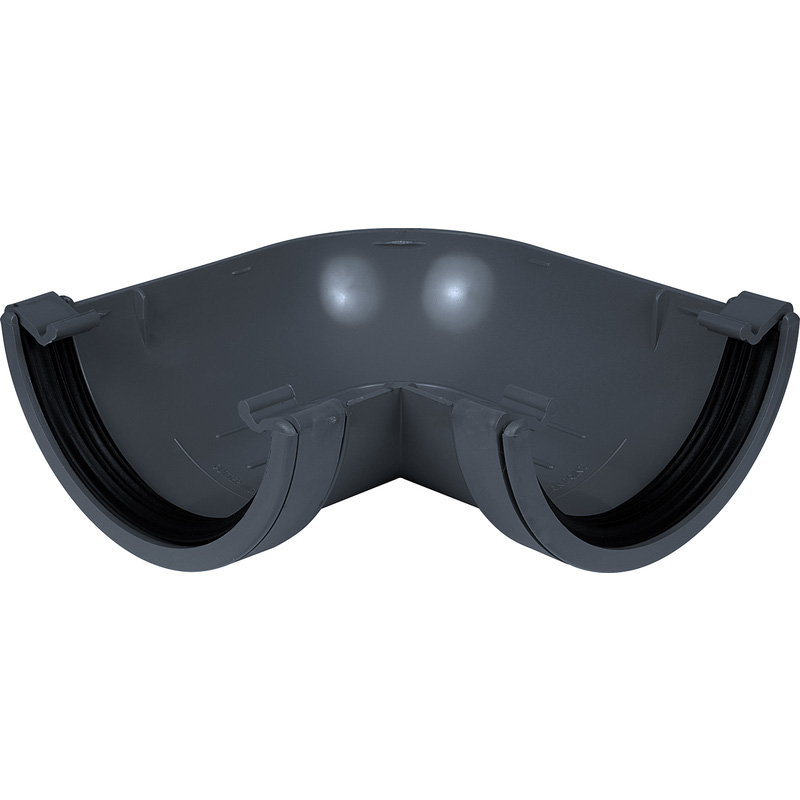 112mm Half Round Gutter Angle 90° Anthracite Grey