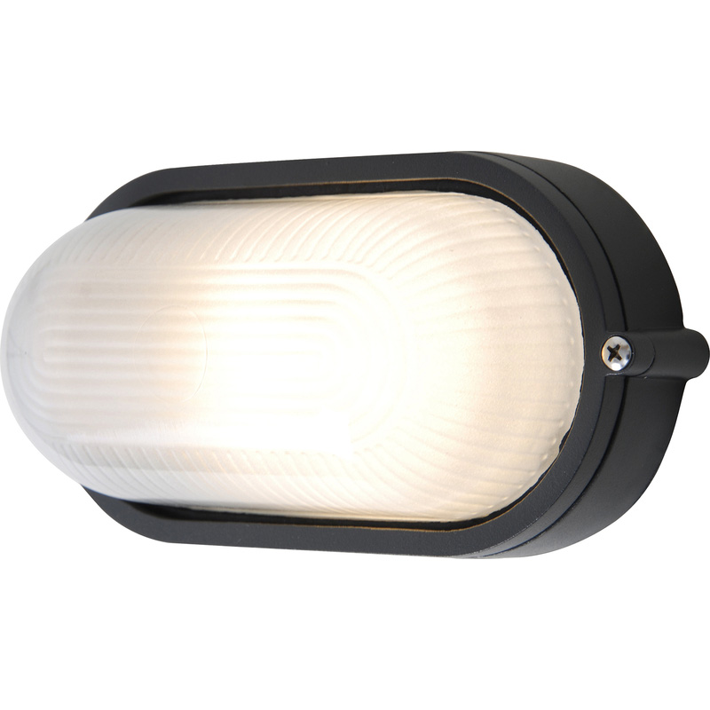 Lutec Echo IP44 Wall Light E27 Max 60W Black
