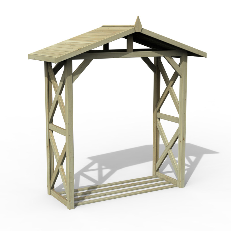 Forest Garden Large Apex Wall Log Store 214cm(h) x 209cm(w) x 86cm(d)