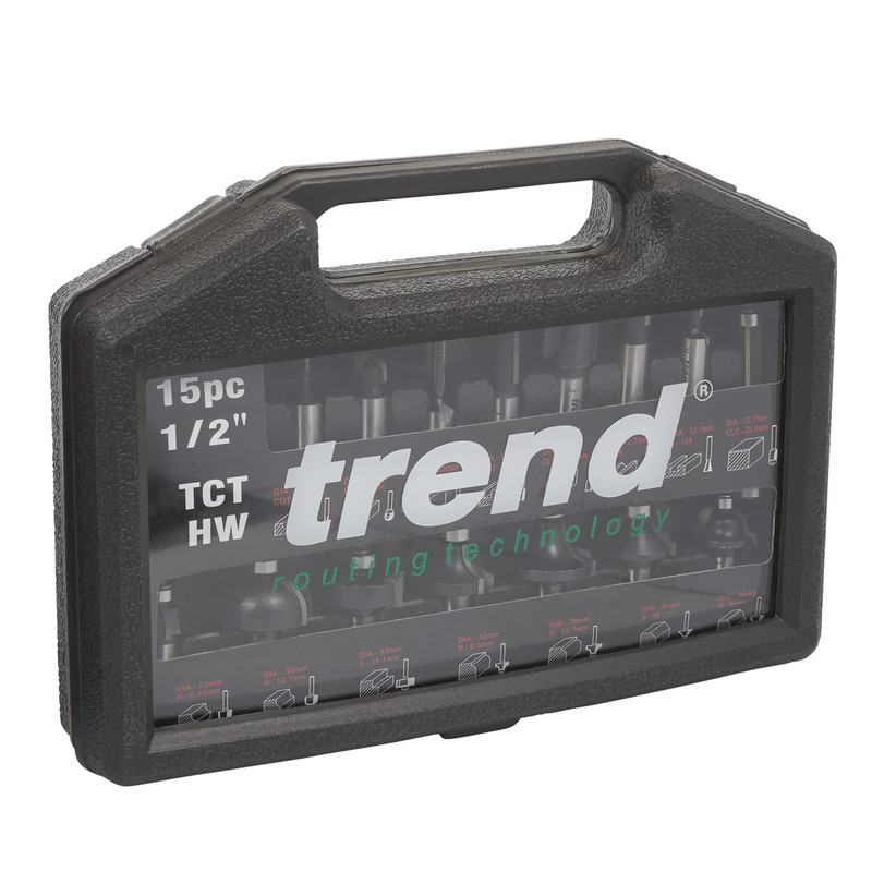 Trend 1/2" Router Cutter Starter Set 15 Piece