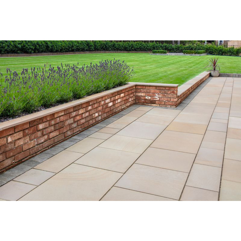 Marshalls Sawn Versuro Paving Slabs Golden Sand 855 x 570 x 22mm