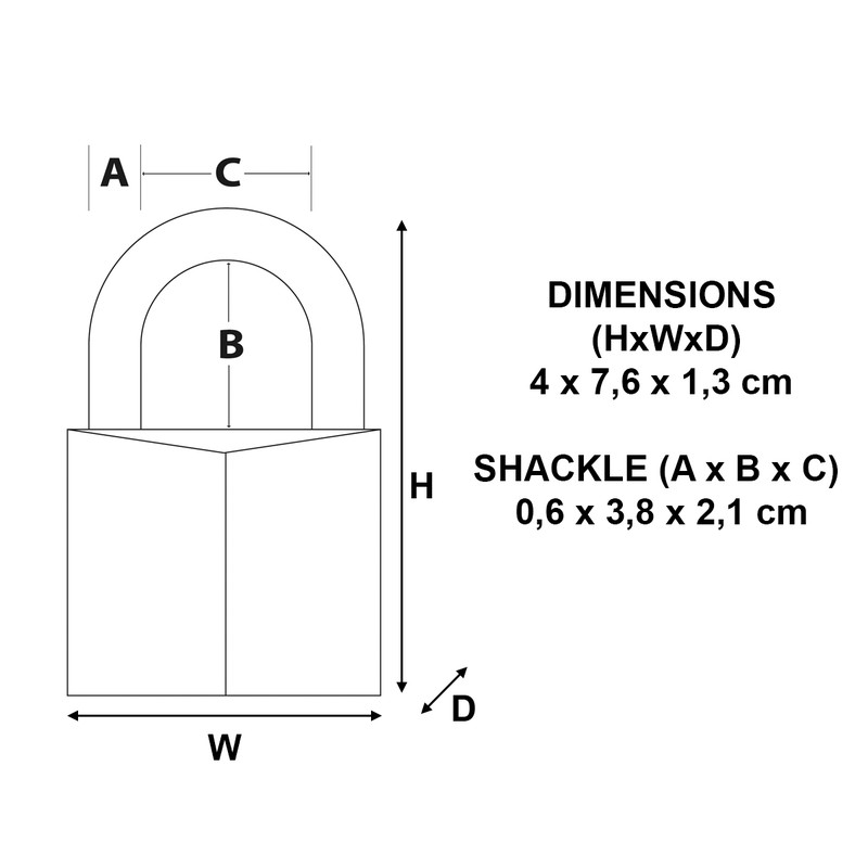 Master Lock Black Covered Aluminium Padlock 50 x 7 x 25mm