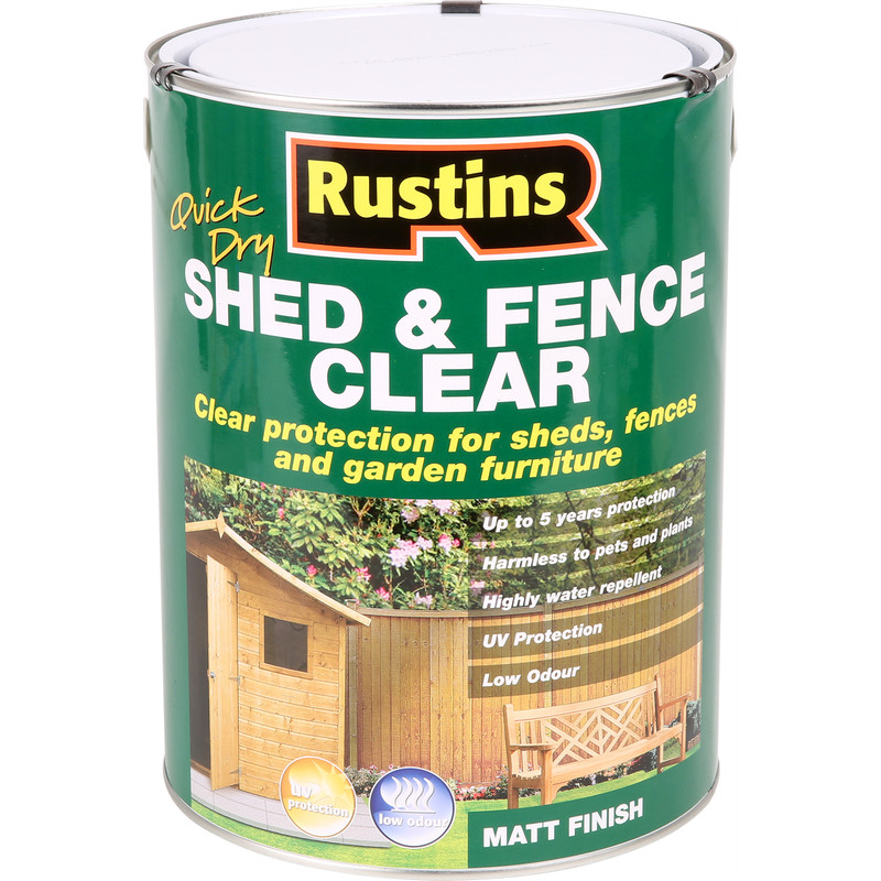 Rustins Quick Dry Shed & Fence Clear Protector 5L