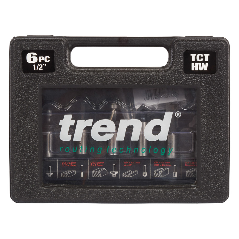 Trend 1/2" Router Cutter Starter Set 6 Piece