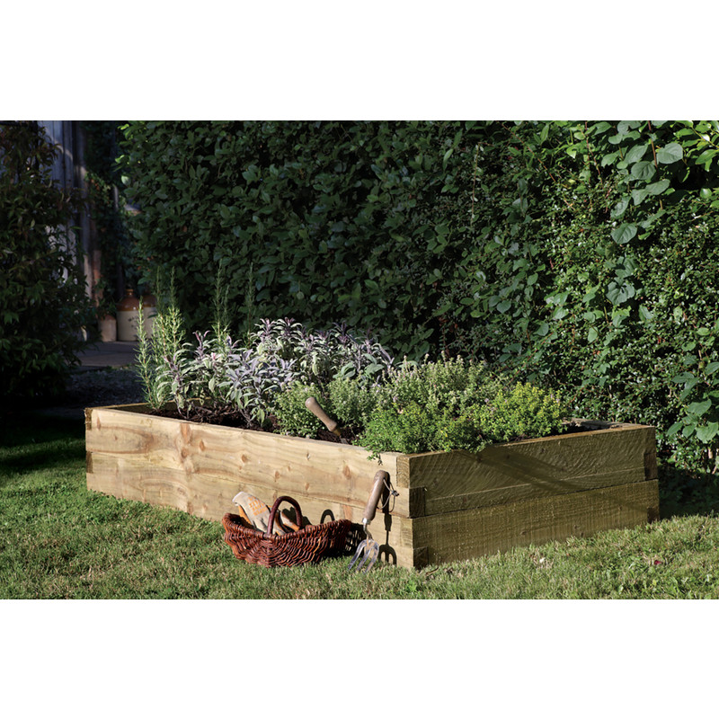 Forest Garden Caledonian Rectangular Raised Bed 28cm (h) x 180cm (w) x 90cm (d)