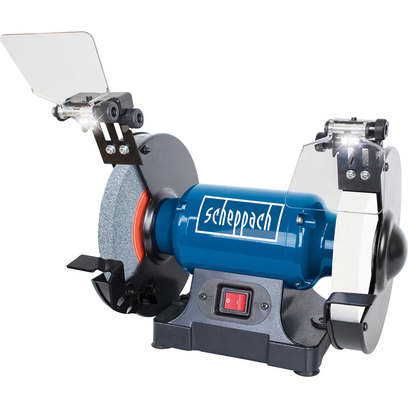 Scheppach SM200AL 500W 200mm Bench Grinder with White Stone 240V