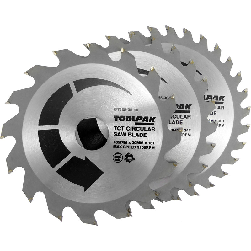 Toolpak TCT Circular Saw Blades 165 x 30mm