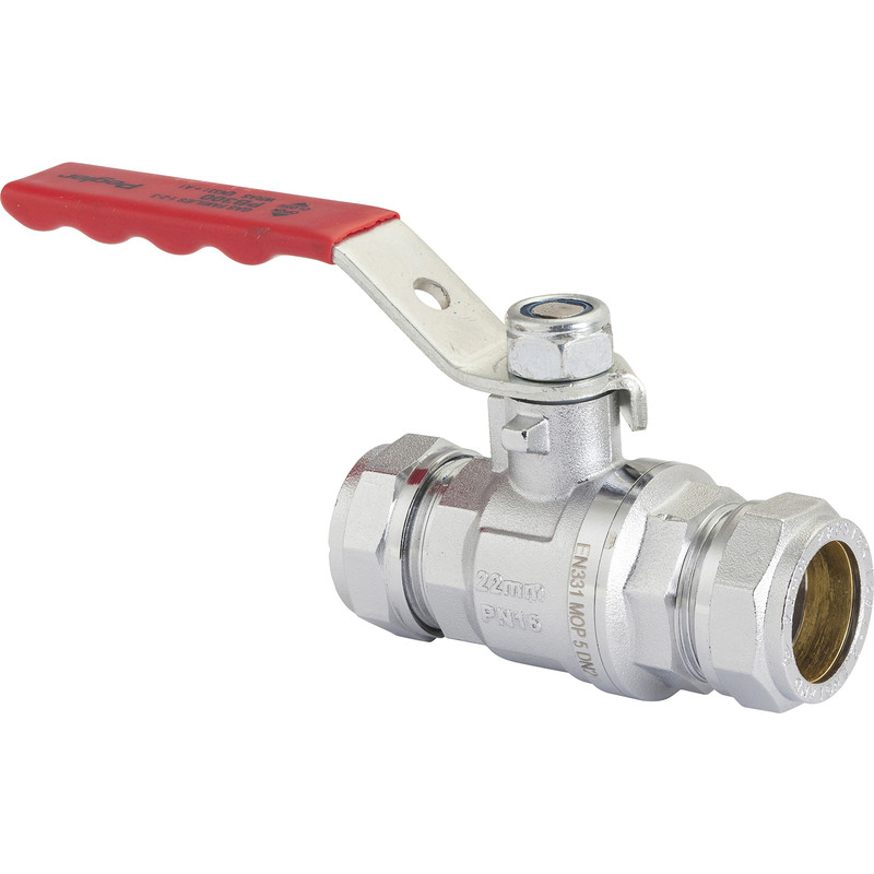 Pegler PB300 Lever Ball Valve Red 15mm