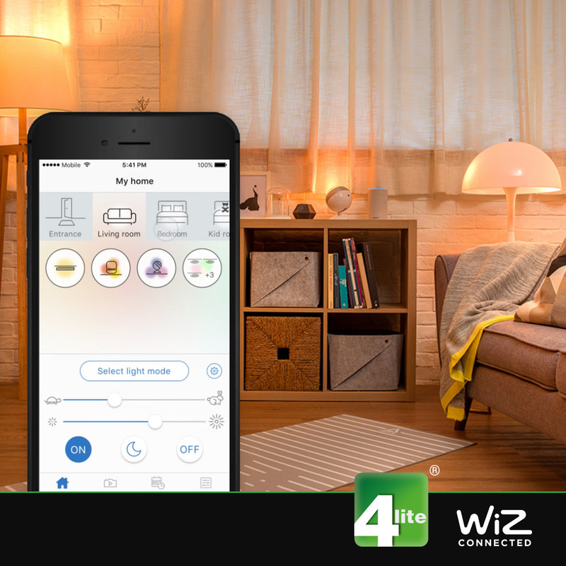 4lite WiZ LED A60 Smart Bulb Wi-Fi 9W BC 806lm