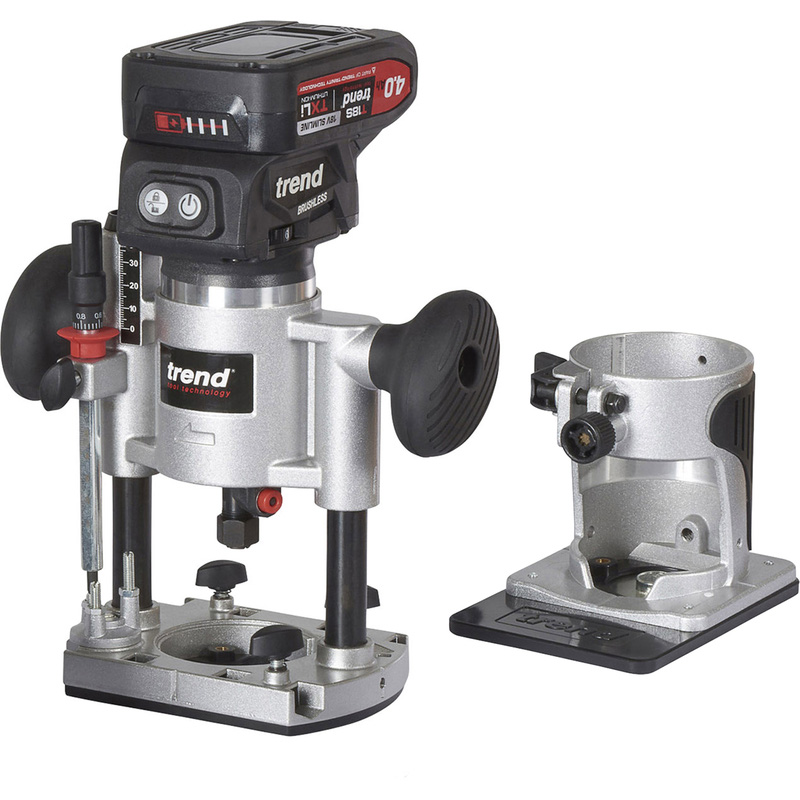 Trend T18S/R14 18V Cordless Brushless 1/4" Router 1 x 4.0Ah