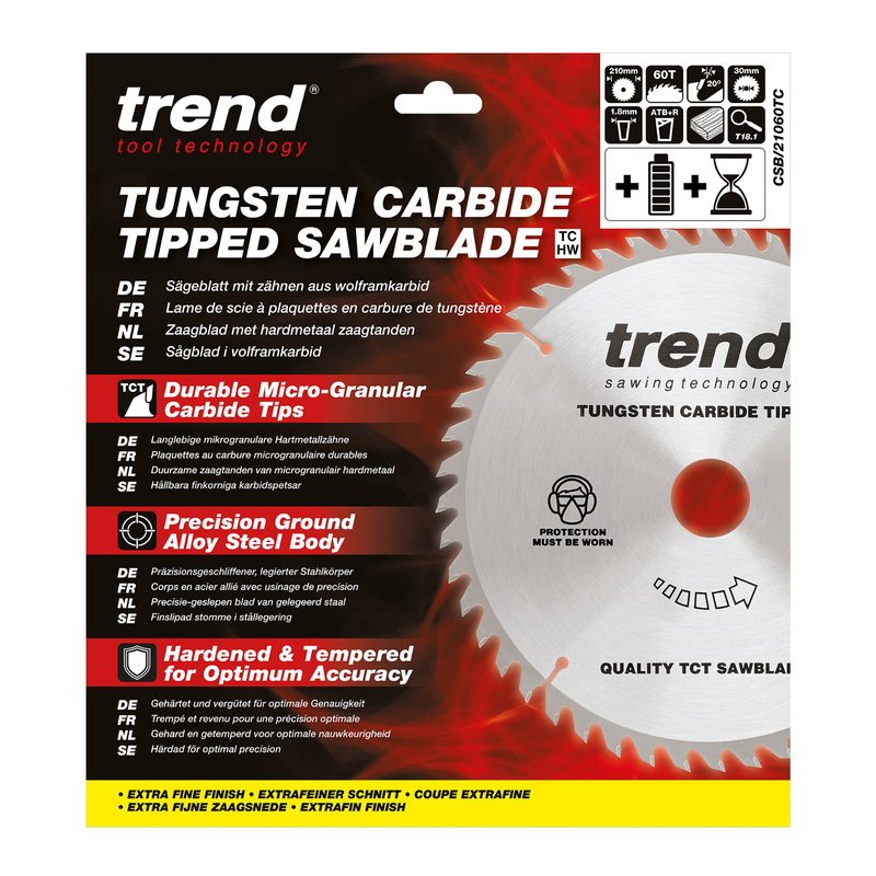 Trend Craft Table Saw Blade 210 x 60T x 30mm CSB/21060TC