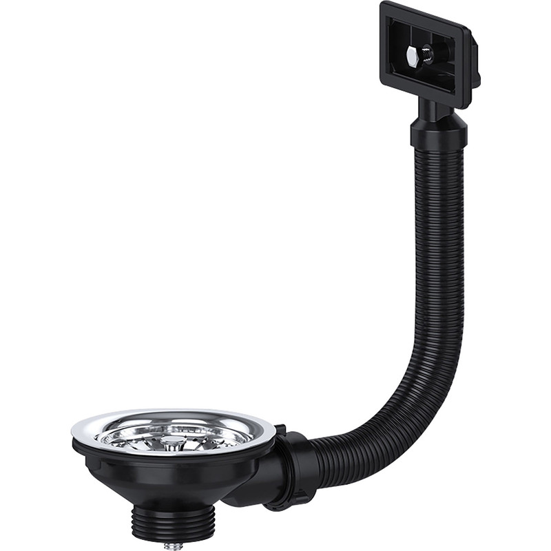 Stainless Steel Basket Strainer Waste 1 1/2" with Square Overflow