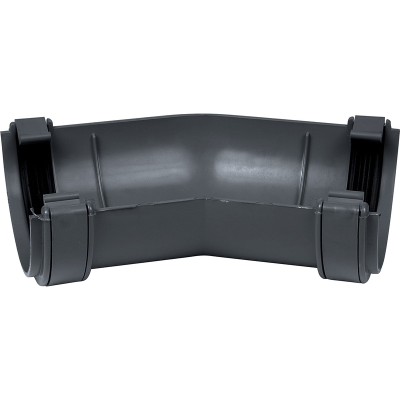 112mm Half Round Gutter Angle 150° Anthracite Grey