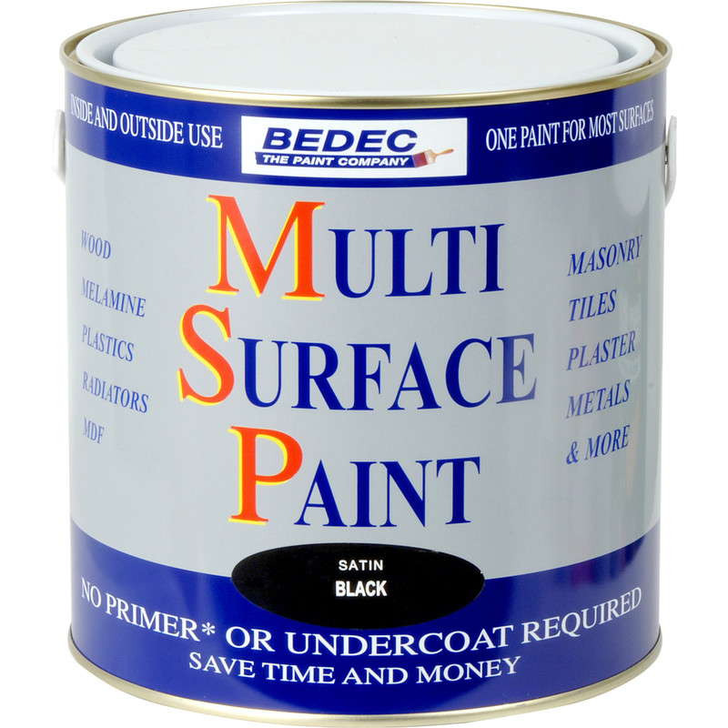 Bedec Multi Surface Paint Satin Black 2.5L