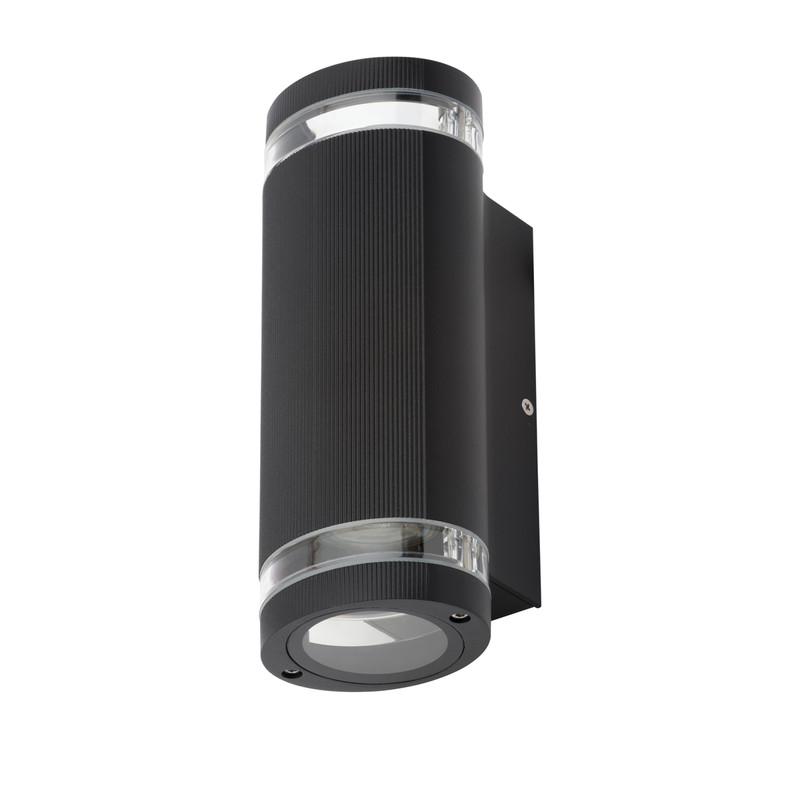 Zink Helix Up & Down Black Wall Light IP44 2 x GU10 35W