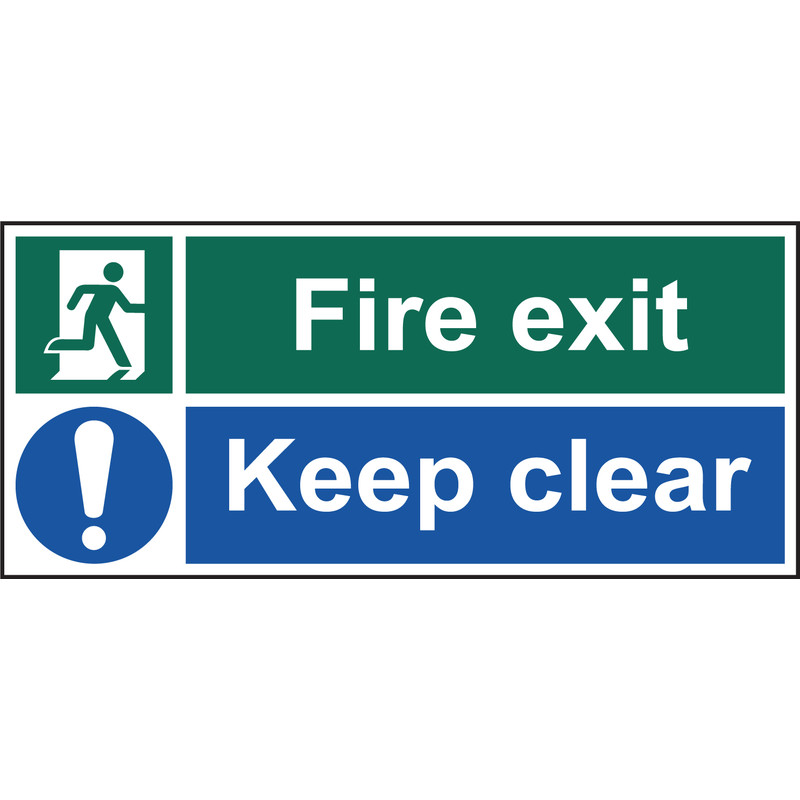 Fire Safety Sign Fire Exit Keep Clear 450x200