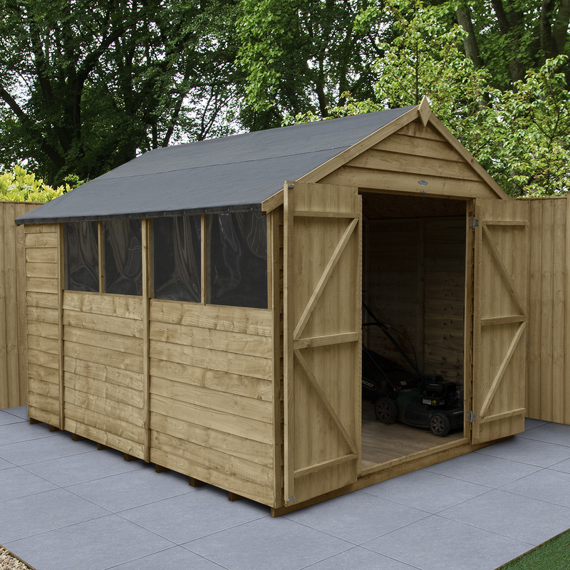 Forest Garden Overlap Pressure Treated Shed - Double Door 10' x 8'