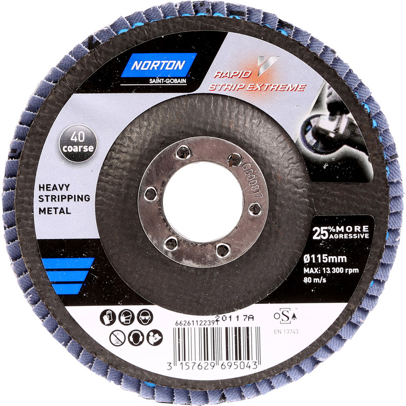 Norton Rapid Strip Metal Abrasive Disc 115mm