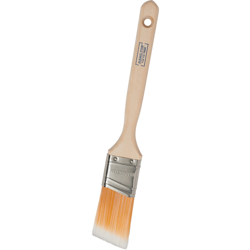 Hamilton For The Trade Synthetic Long Handled Angled Paintbrush 1.5"