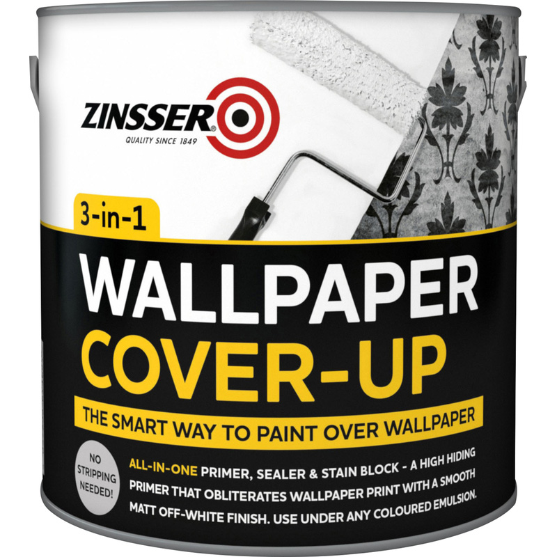 Zinsser 3 in 1 Wallpaper Cover Up Paint Off White 2.5L