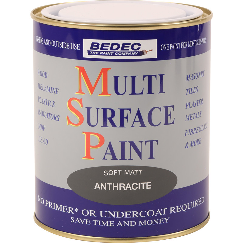 Bedec Multi Surface Paint Matt Anthracite 750ml