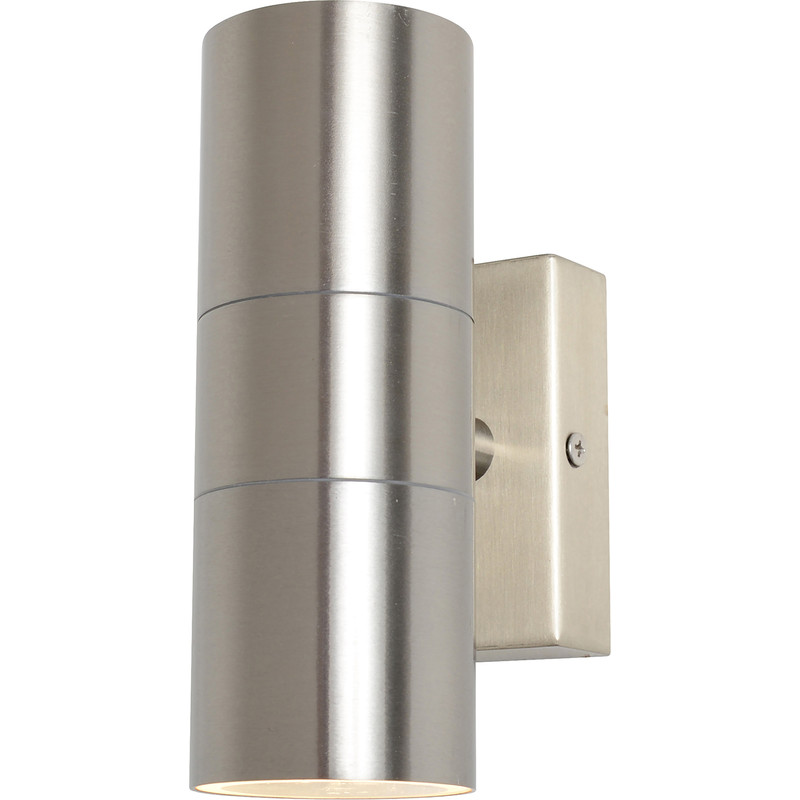 Zink Leto Up & Down Wall Light IP44 Stainless Steel