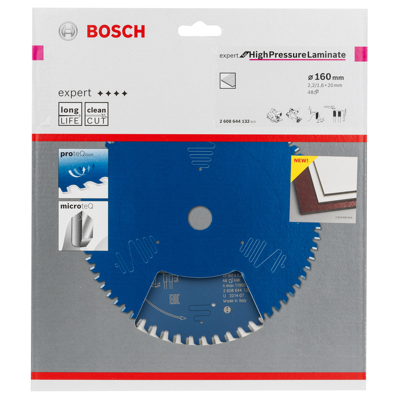 Bosch EXPERT High Pressure Laminate Circular Saw Blade 160 x 20 x 48T