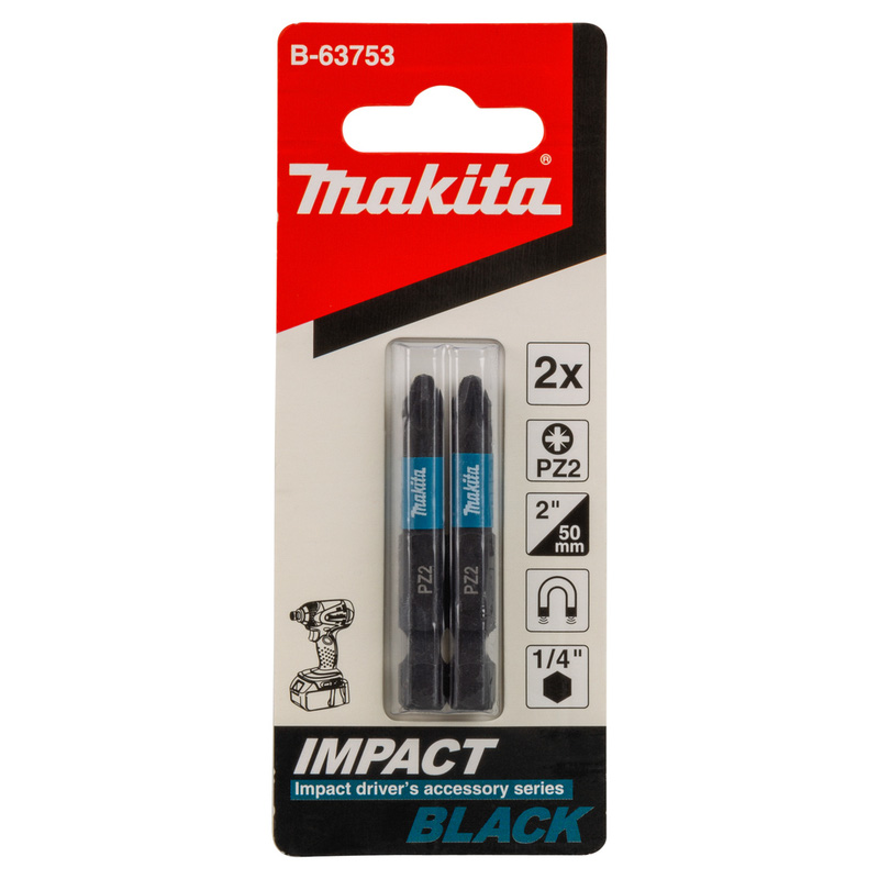 Makita Impact Rated 50mm Black Bit PZ2