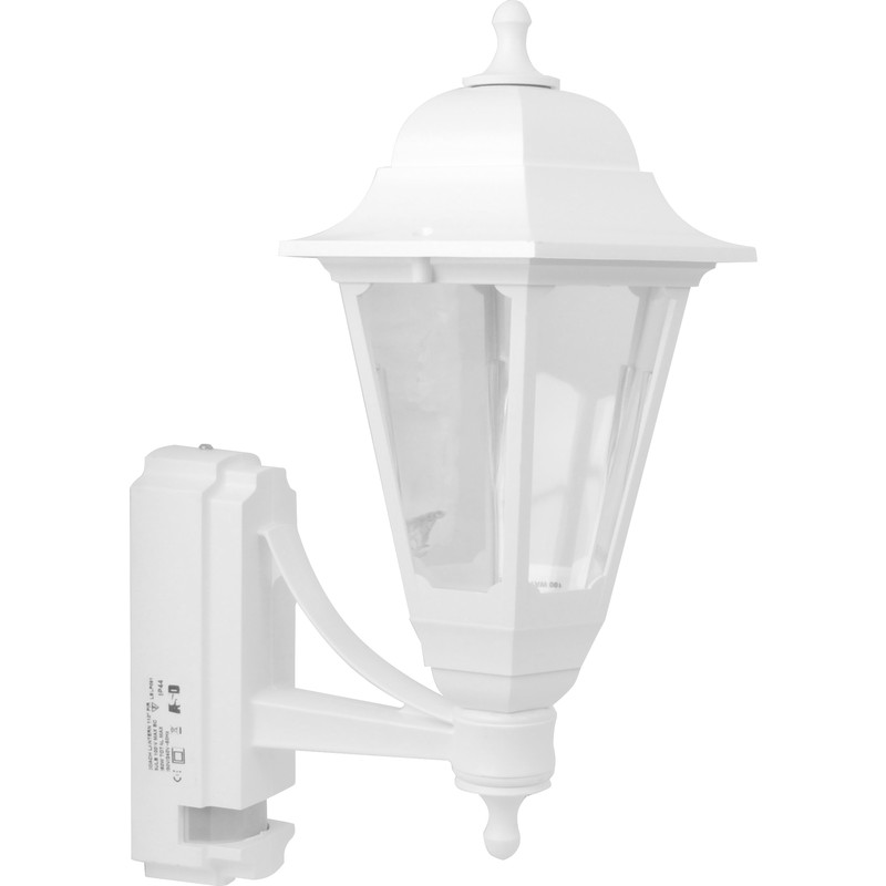 ASD Coach Lantern IP44 Polycarbonate 100W BC White PIR