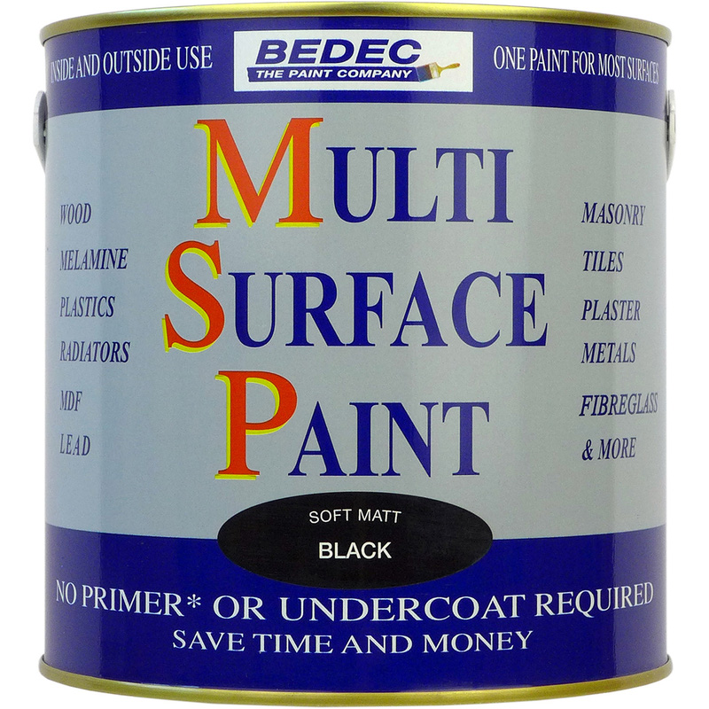 Bedec Multi Surface Paint Soft Matt Black 2.5L