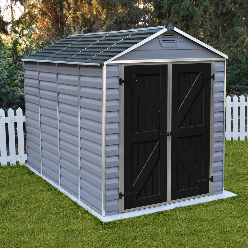 Rowlinson Palram Skylight Grey Deco Apex Shed 6 x 10